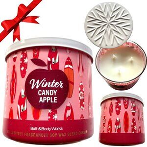 NWT Bath & Body Works 3-Wick Scented Candle – Winter Candy Apple 🍎❄️